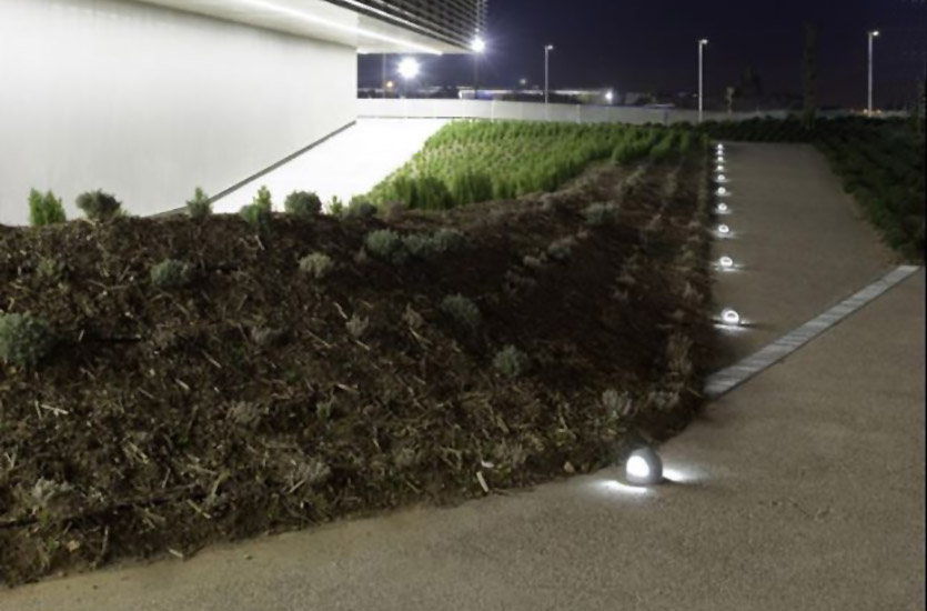 Small LED Bollard on Driveway Small LED Bollard on Driveway