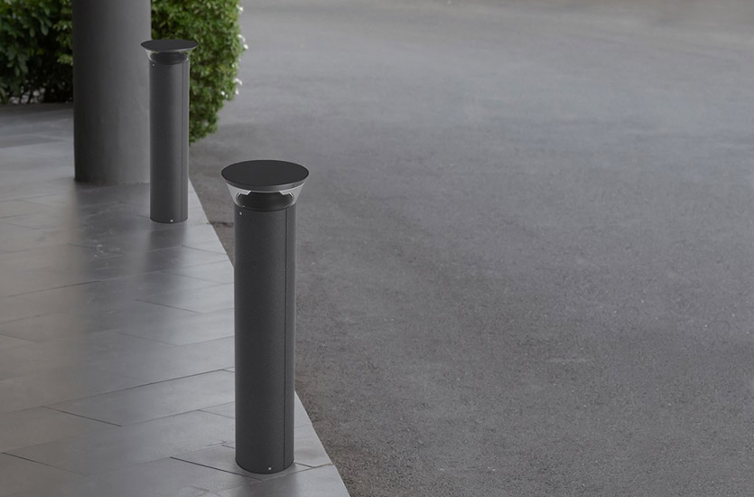 LED Light Bollard on Footpath