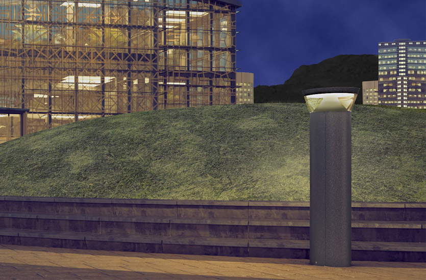 LED Light Bollard on Plaza
