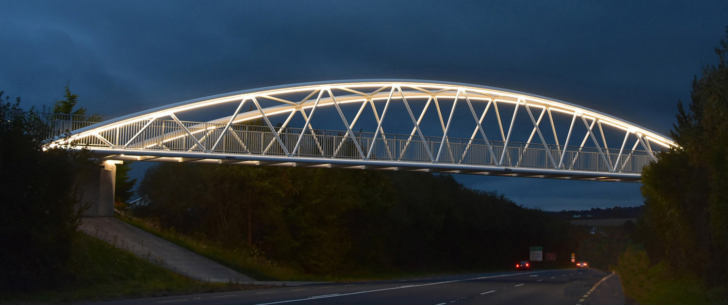 Bridge illuminated at Night