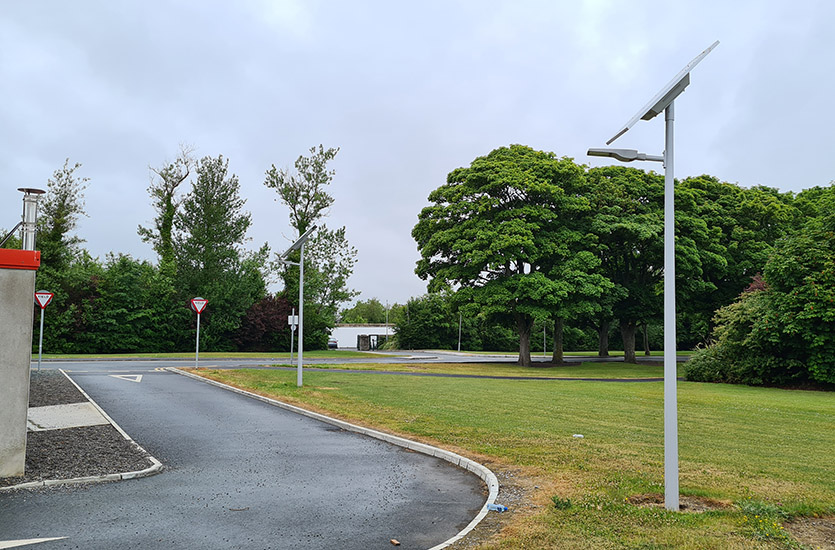 Road with Solar Street lights Road with Solar Street lights
