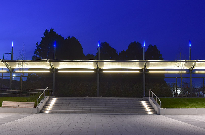 Blue Pole Top Feature Light