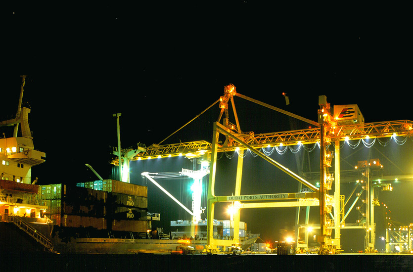 Floodlights on Crane