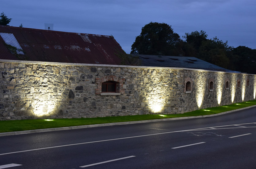Groundlights along Wall