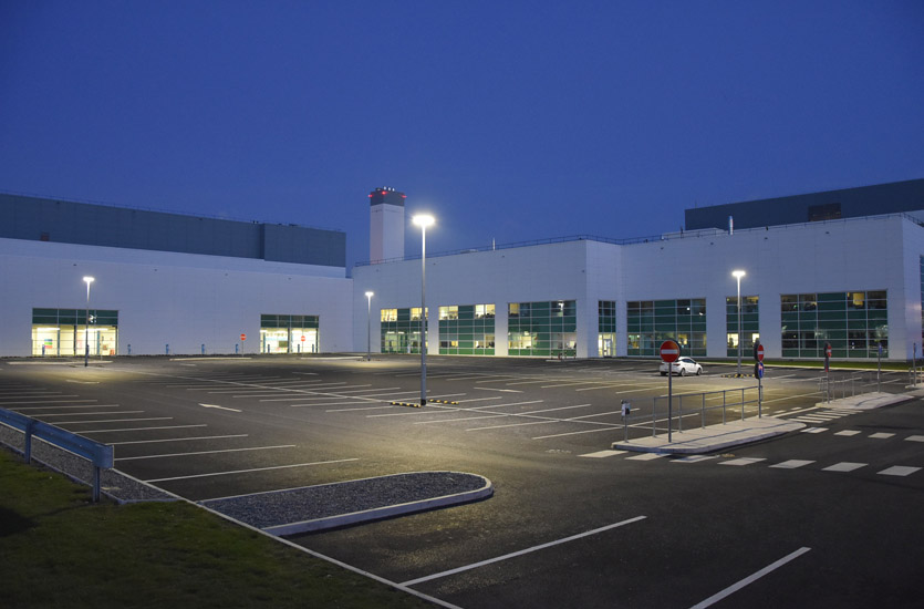 External Industrial Lights nighttime External Industrial Lights nighttime