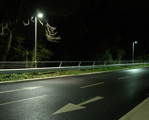 LED Streetlight at Nighttime