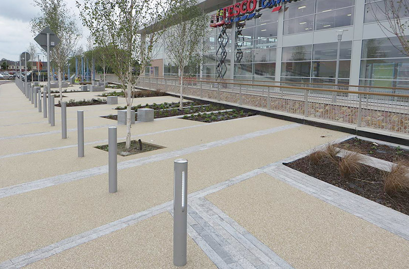 external bollard at retail store