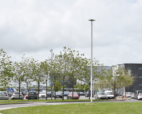 Car Park Lights outside Retail Store