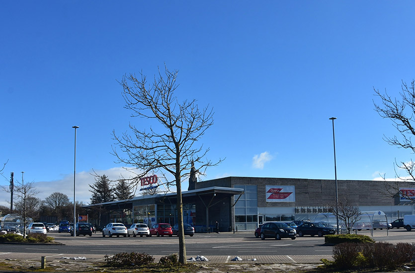 Car Park Lights outside Retail Store