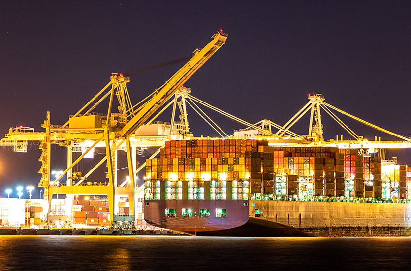 Container Crane at Night