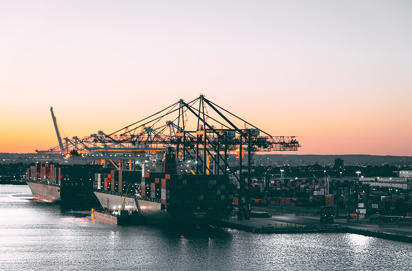 Harbour Crane with Floodlights